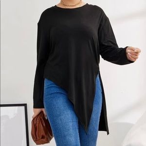 Asymmetrical hem long sleeve too